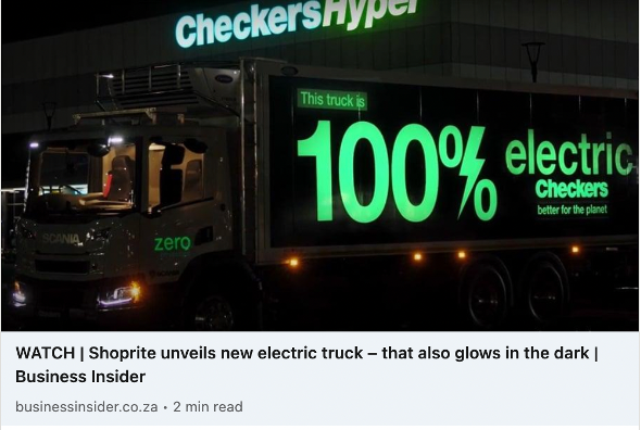 Shoprite unveils new electric truck - that also glows in the dark
