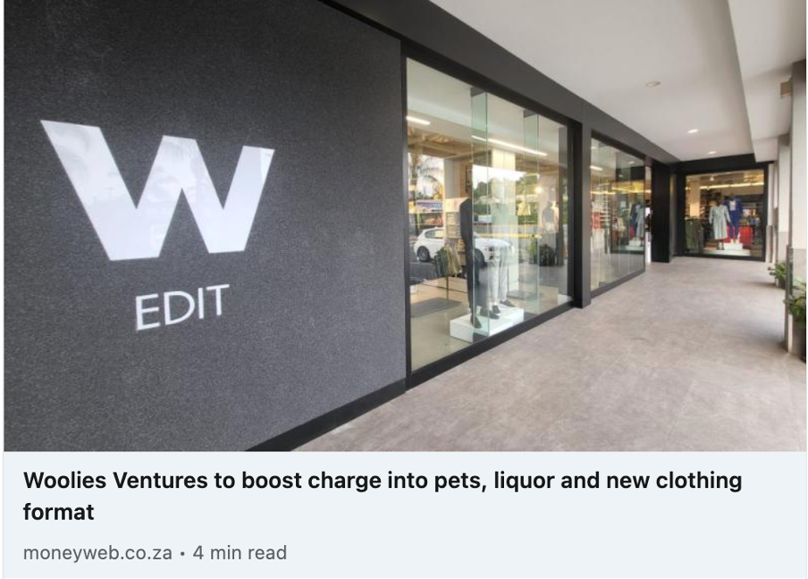 Woolies Ventures to boost charge into pets, liquor and new clothing format