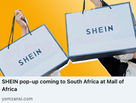 SHEIN pop-up coming to South Africa at Mall of Africa