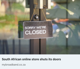 South African online store shuts its doors