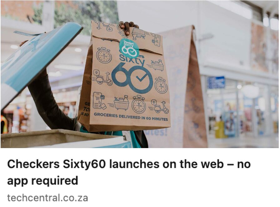 Checkers Sixty60 launches on the web – no app required